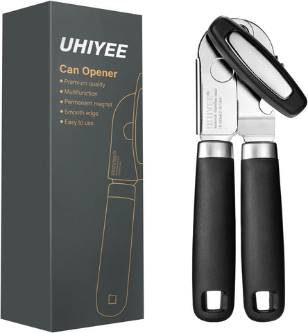 Can Opener Manual, UHIYEE Tin Opener Can Openers That Work with Anti-Slip Grips Ultra Large Knob, Can Opener Heavy Duty Tin Openers for Elderly for...